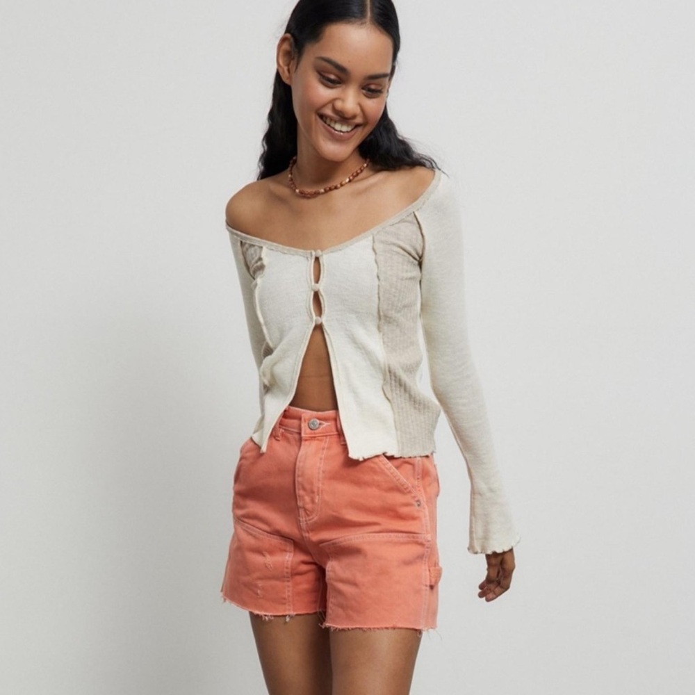 BDG Urban Outfitters Cut-Off Carpenter Shorts in Dark Orange Size 27.